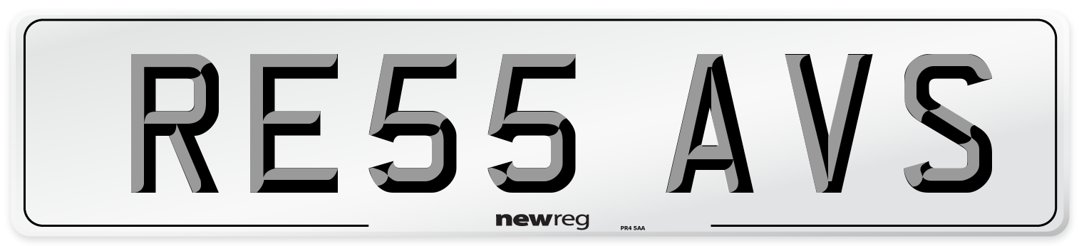 RE55 AVS Number Plate from New Reg